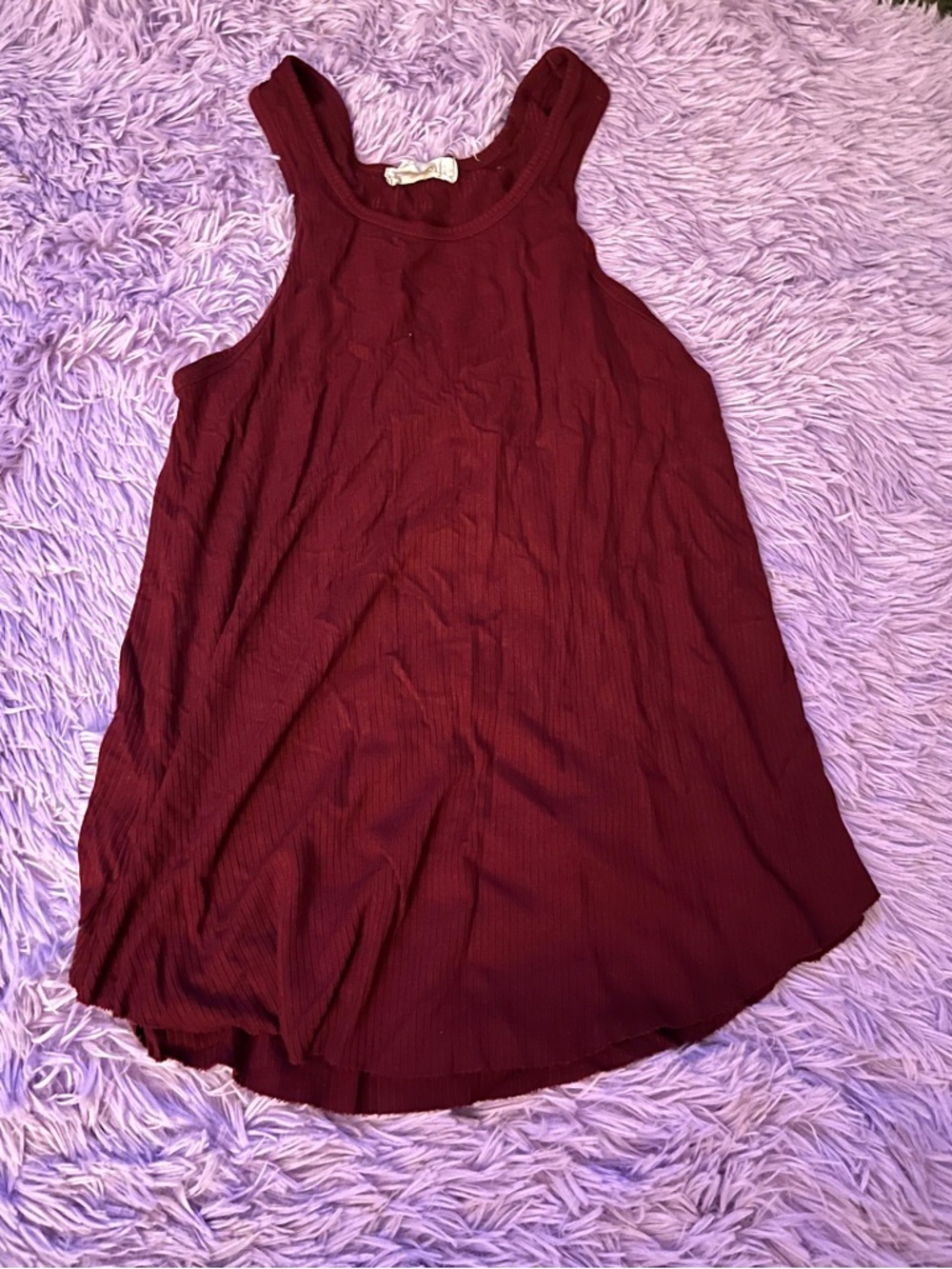Forever 21 Ribbed Tank Top - Burgundy